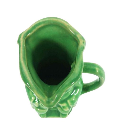 Creamer Pitcher Colonial Man Green With Handle 4" Tall - Picture 6 of 9